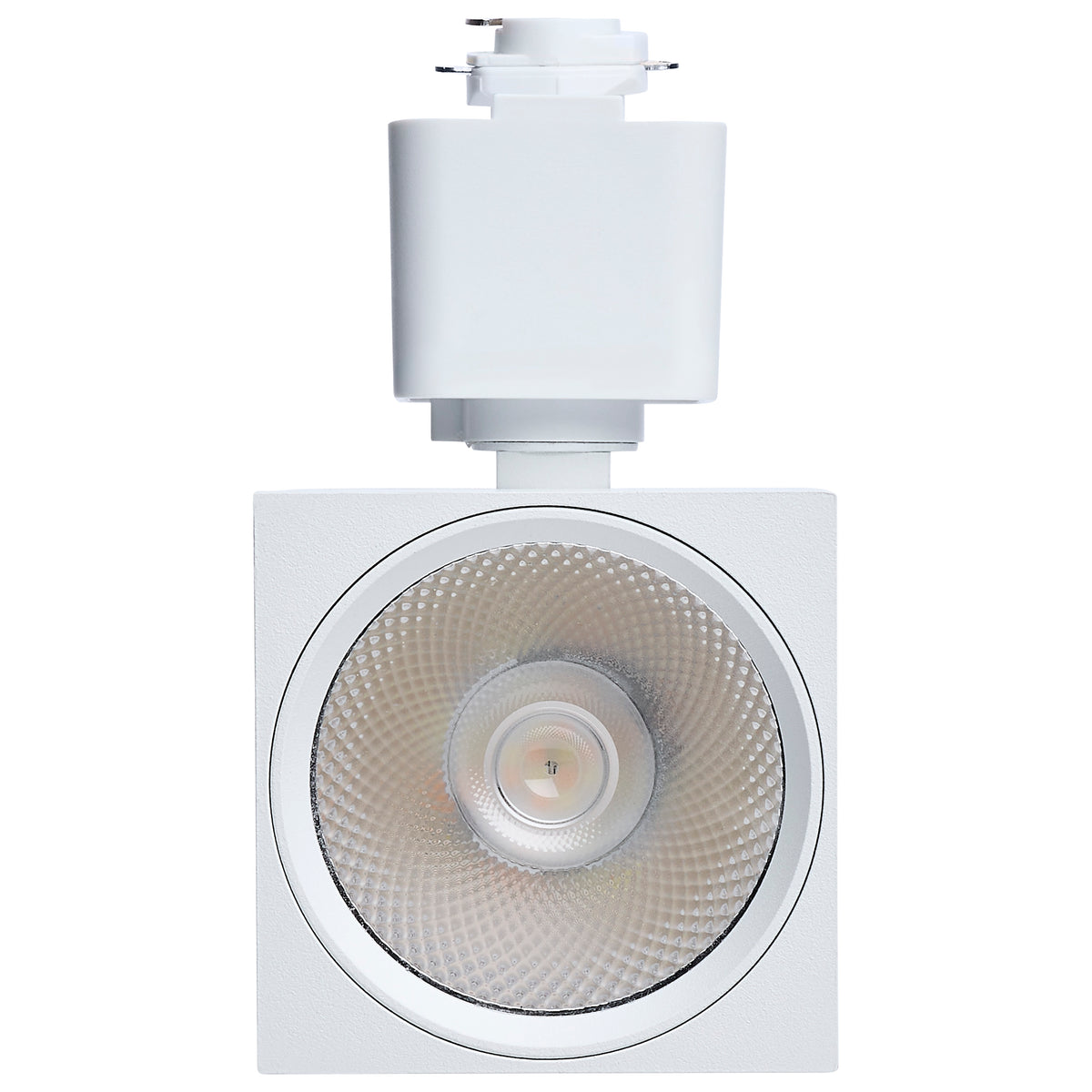 8 Watt LED Track Head - 2700K/3000K/3500K/4000K/5000K CCT Selectable - Dim to Warm - H Style - 48 Degree Beam Angle - 120 Volt - White - Square
