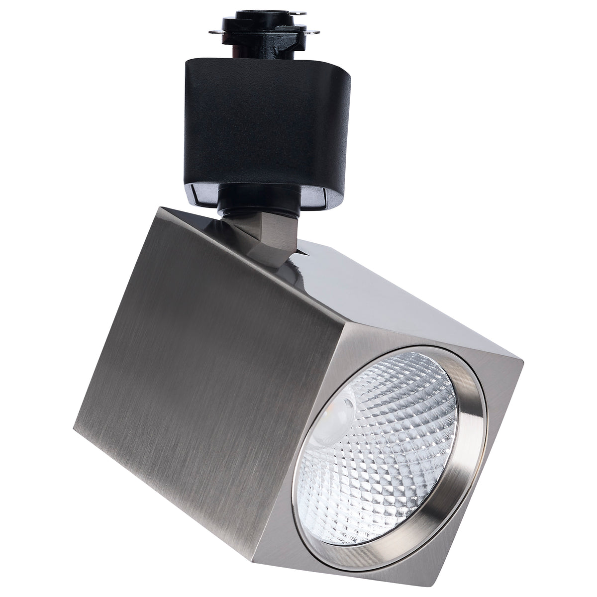 8 Watt LED Track Head - 2700K/3000K/3500K/4000K/5000K CCT Selectable - Dim to Warm - H Style - 48 Degree Beam Angle - 120 Volt - Brushed Nickel - Square