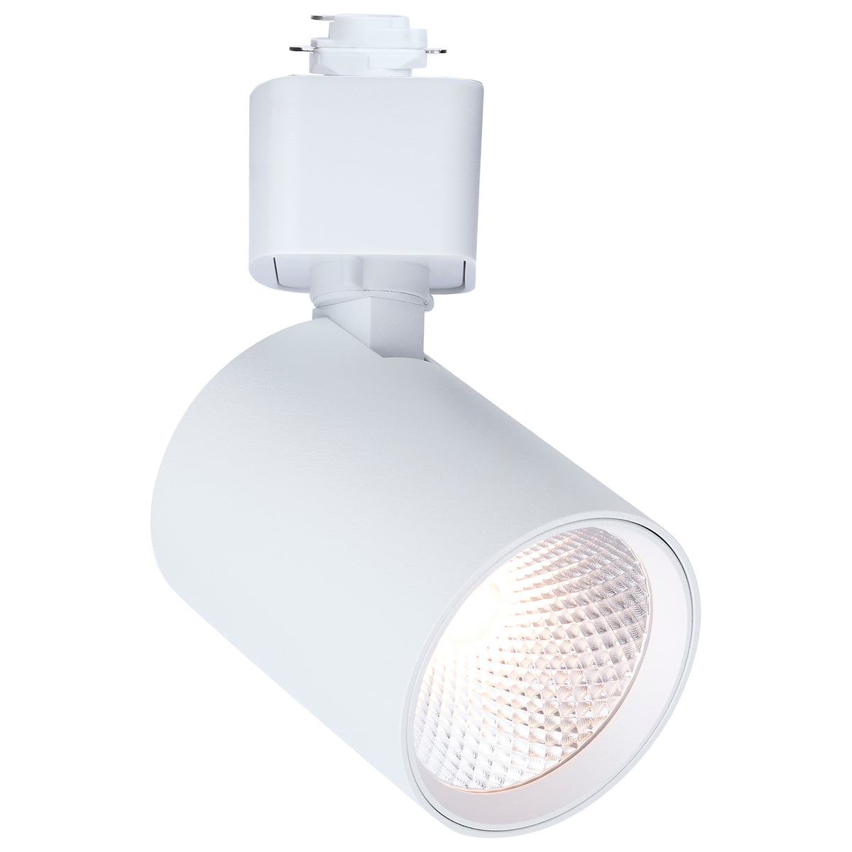 8 Watt LED Track Head - 2700K/3000K/3500K/4000K/5000K CCT Selectable - Dim to Warm - H Style - 36 Degree Beam Angle - 120 Volt - White - Round