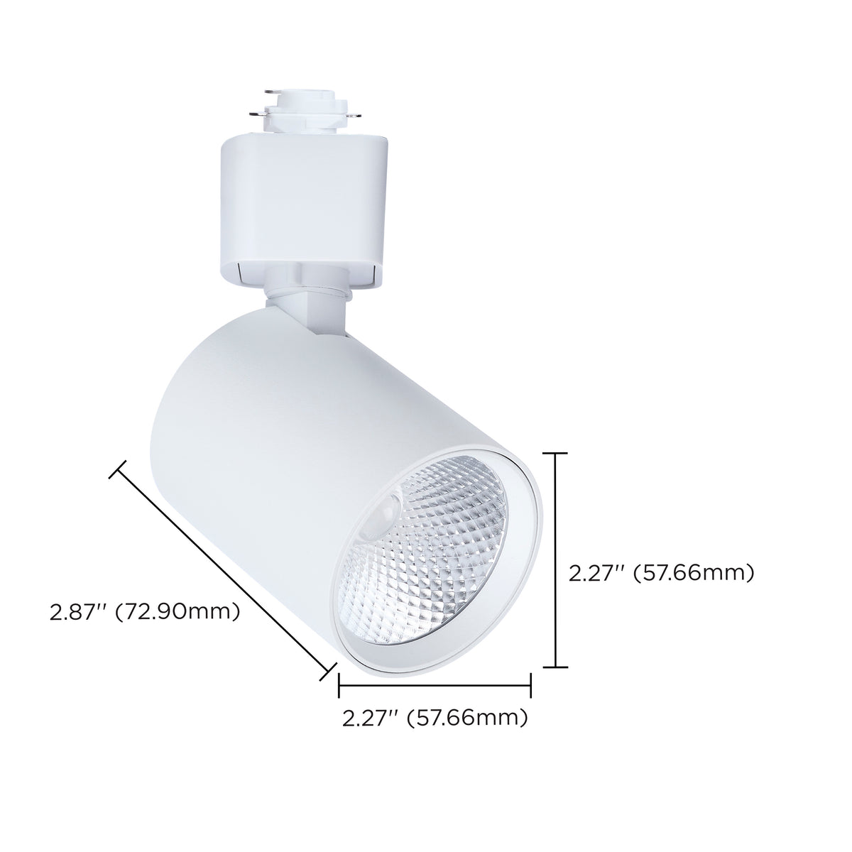 8 Watt LED Track Head - 2700K/3000K/3500K/4000K/5000K CCT Selectable - Dim to Warm - H Style - 36 Degree Beam Angle - 120 Volt - White - Round