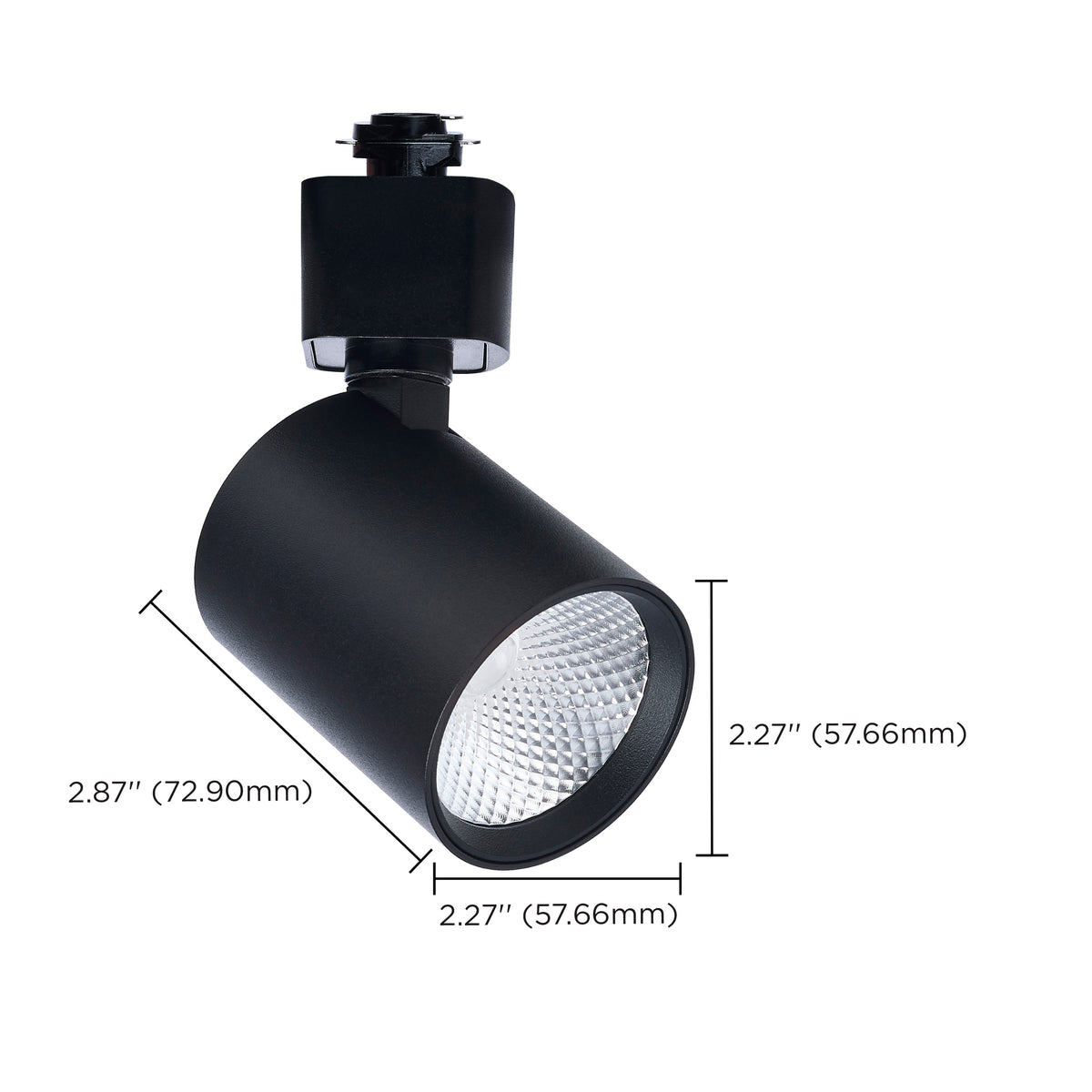 8 Watt LED Track Head - 2700K/3000K/3500K/4000K/5000K CCT Selectable - Dim to Warm - H Style - 36 Degree Beam Angle - 120 Volt - Black - Round
