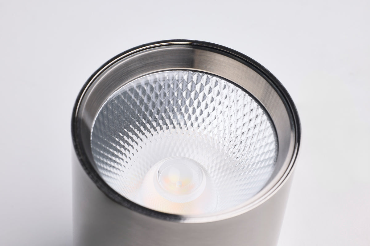 8 Watt LED Track Head - 2700K/3000K/3500K/4000K/5000K CCT Selectable - Dim to Warm - H Style - 36 Degree Beam Angle - 120 Volt - Brushed Nickel - Round