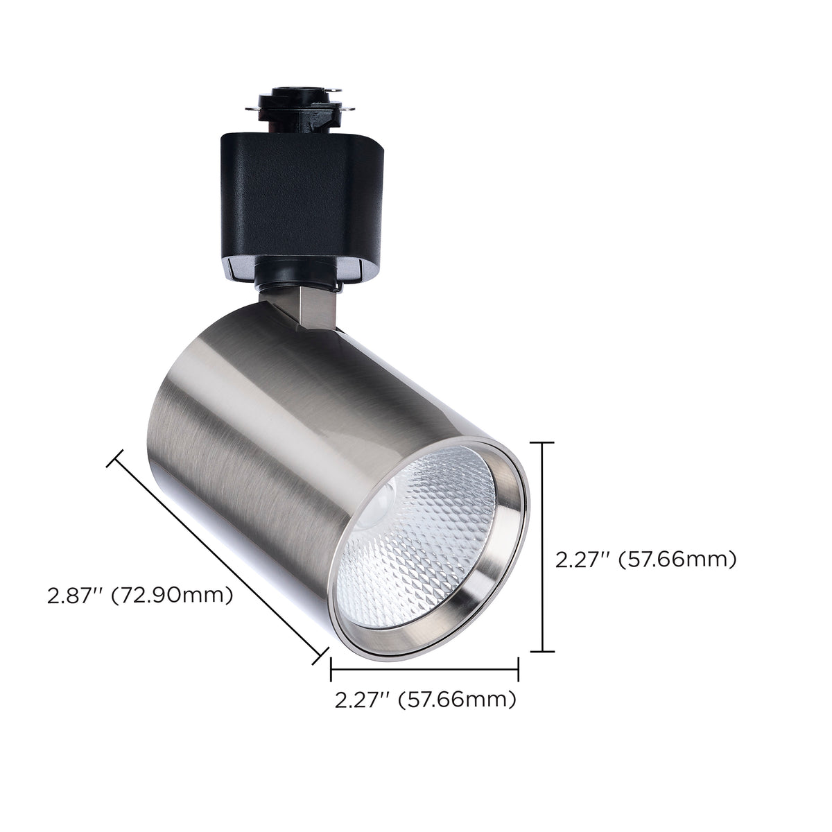 8 Watt LED Track Head - 2700K/3000K/3500K/4000K/5000K CCT Selectable - Dim to Warm - H Style - 36 Degree Beam Angle - 120 Volt - Brushed Nickel - Round