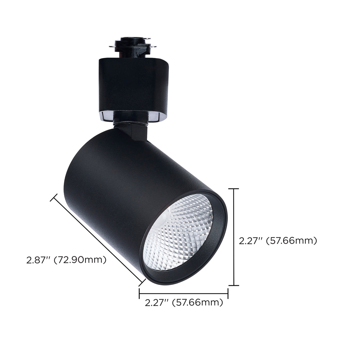 8 Watt LED Track Head - 2700K/3000K/3500K/4000K/5000K CCT Selectable - Dim to Warm - H Style - 48 Degree Beam Angle - 120 Volt - Black - Round