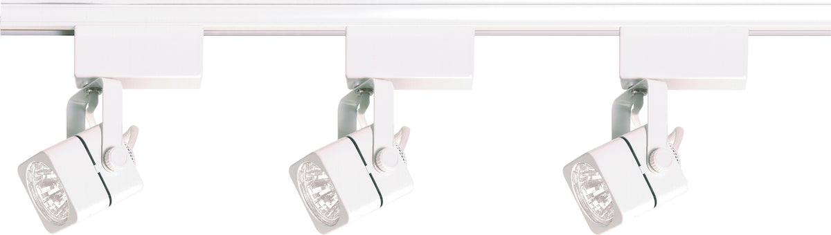 3 Light - MR16 - Square Track Kit - 4 foot Track - Low Voltage - White - H-Style product image