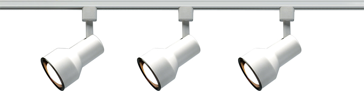 3 Light - R30 - Step Cylinder Track Kit - 4 foot Track - White - H-Style lighting product