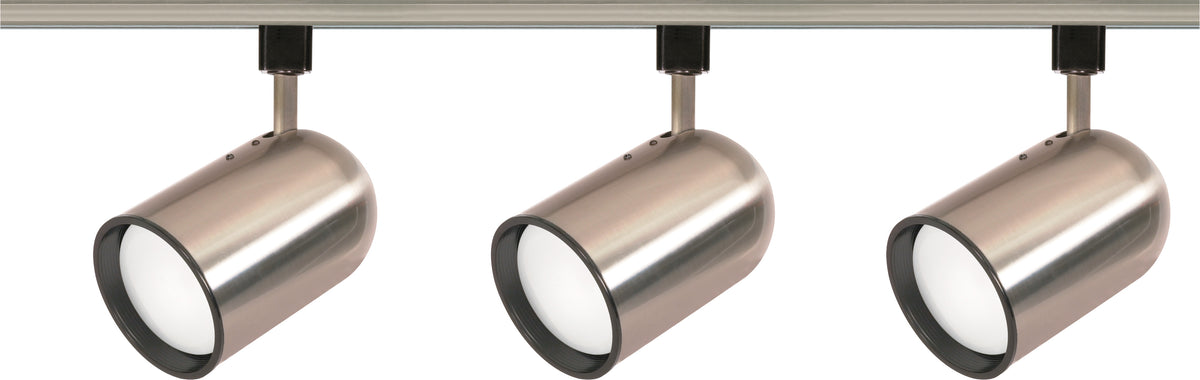 3 Light - R30 - Bullet Cylinder Track Kit - 4 foot Track - Brushed Nickel - H-Style for commercial spaces and retail spaces