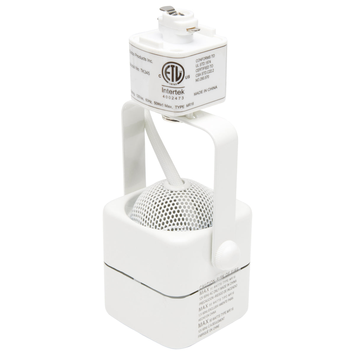 3 Light - MR16 - Square Track Kit - 4 foot Track - Line Voltage - White - H-Style
