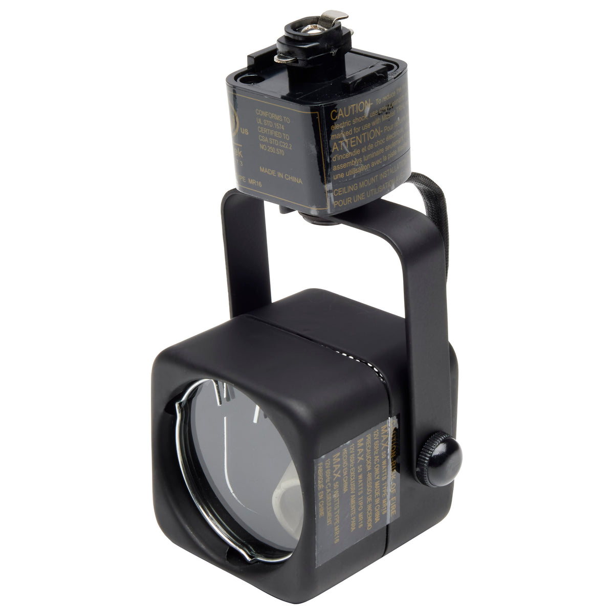 3 Light - MR16 - Square Track Kit - 4 foot Track - Line Voltage - Black - H-Style