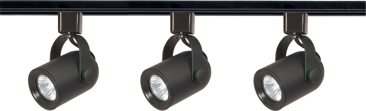 3 Light - MR16 - Round Back Track Kit - 4 foot Track - Line Voltage - Black - H-Style product image
