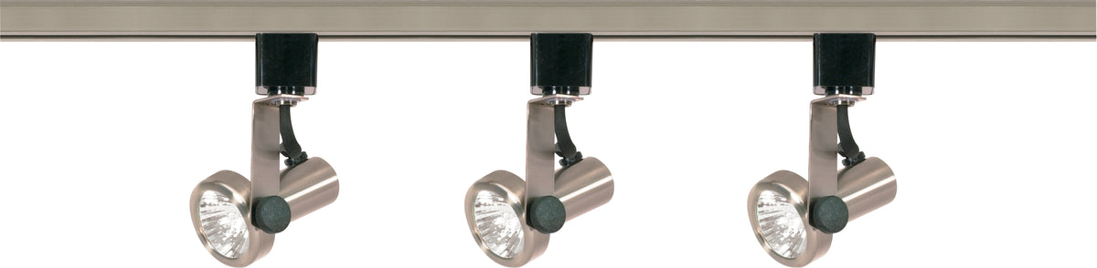 3 Light - MR16 - Gimbal Ring Track Kit - 4 foot Track - Line Voltage - Brushed Nickel - H-Style lighting product