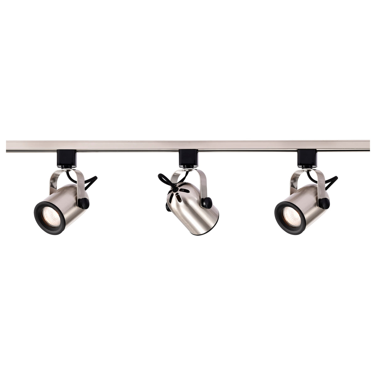 3 Light - MR16 - Round Back Track Kit - 4 foot Track - Line Voltage - Brushed Nickel - H-Style