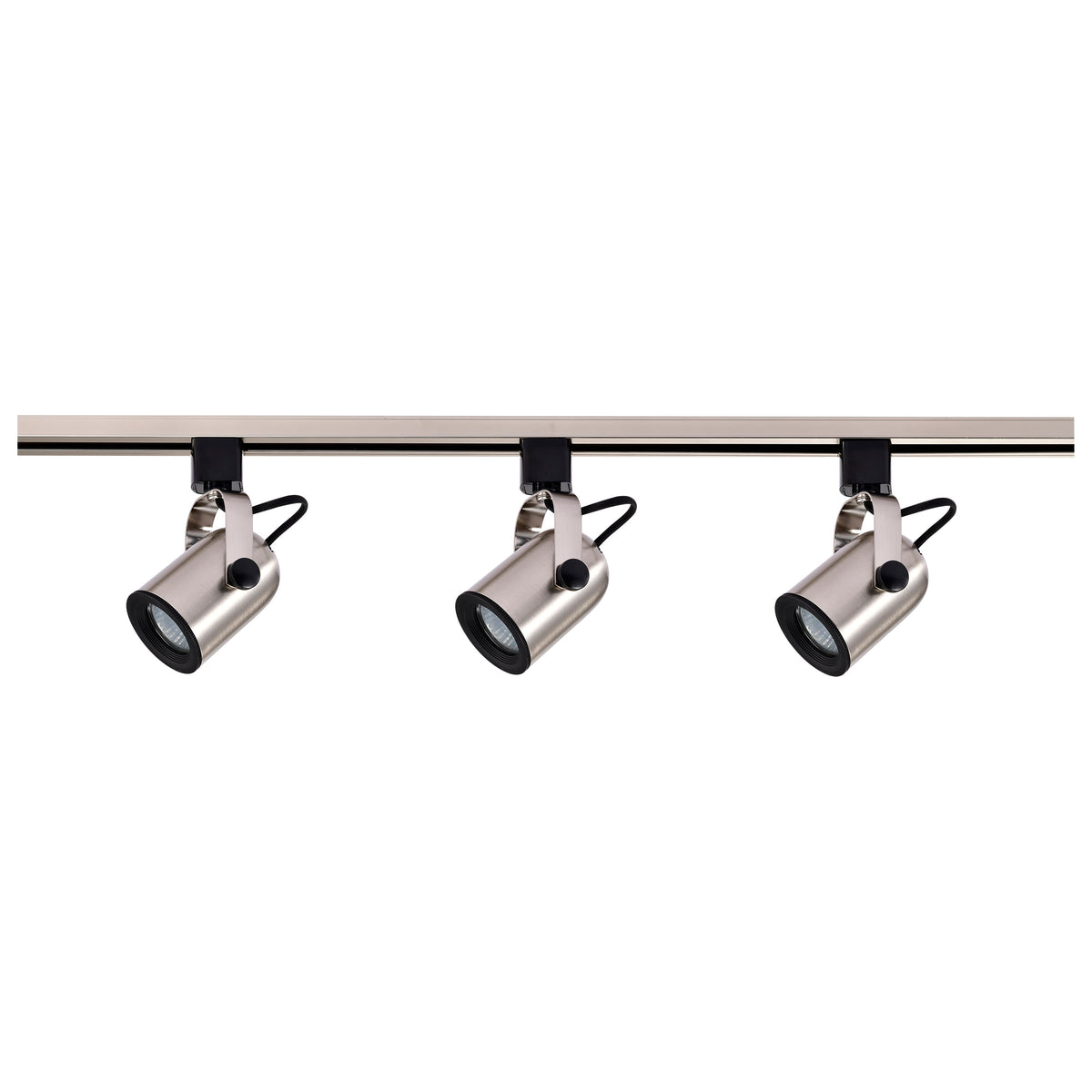 3 Light - MR16 - Round Back Track Kit - 4 foot Track - Line Voltage - Brushed Nickel - H-Style