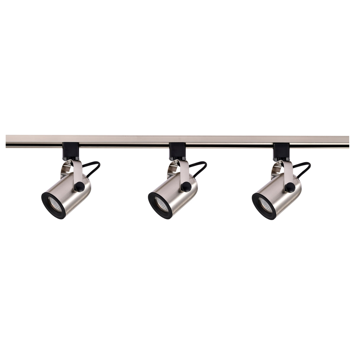 3 Light - MR16 - Round Back Track Kit - 4 foot Track - Line Voltage - Brushed Nickel - H-Style