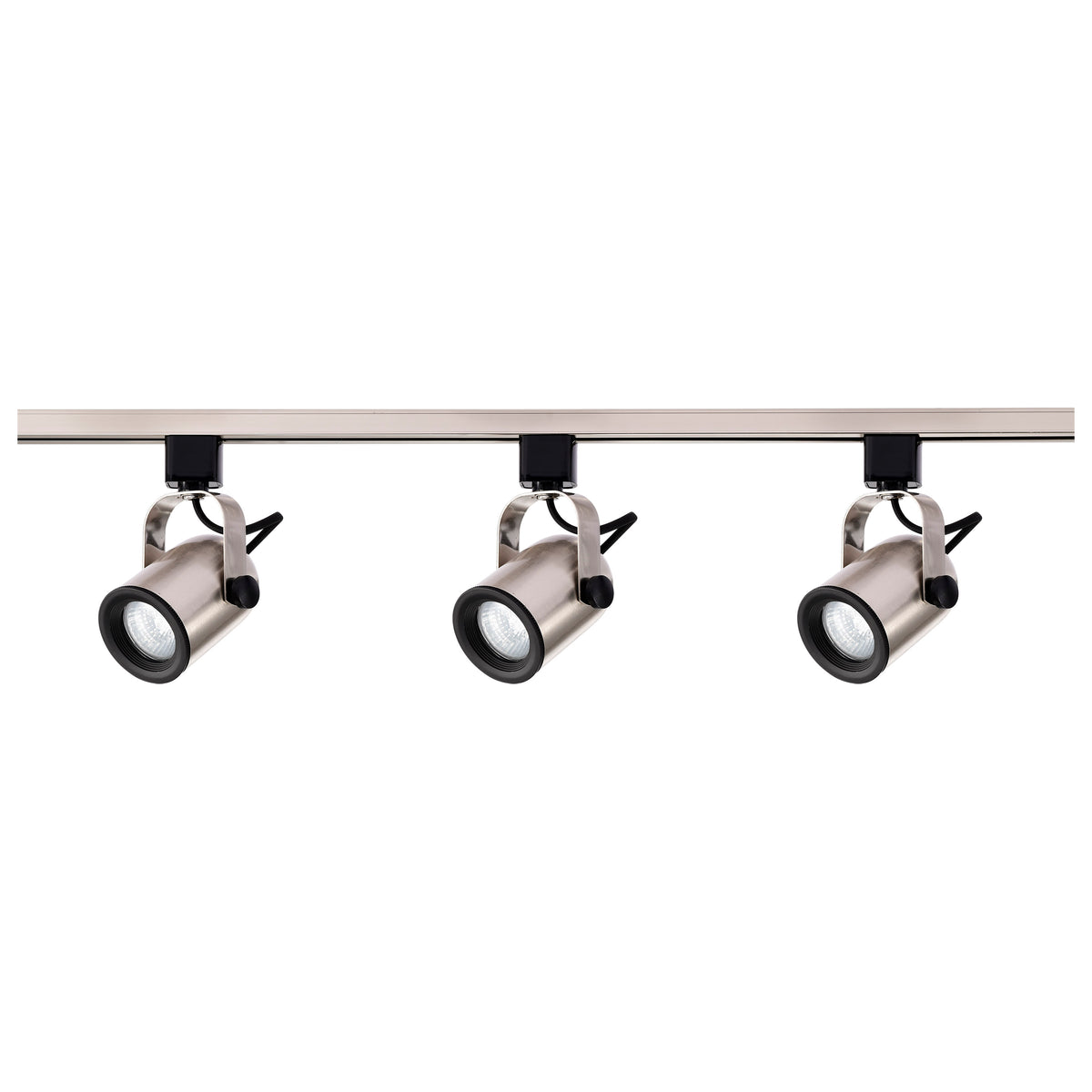 3 Light - MR16 - Round Back Track Kit - 4 foot Track - Line Voltage - Brushed Nickel - H-Style