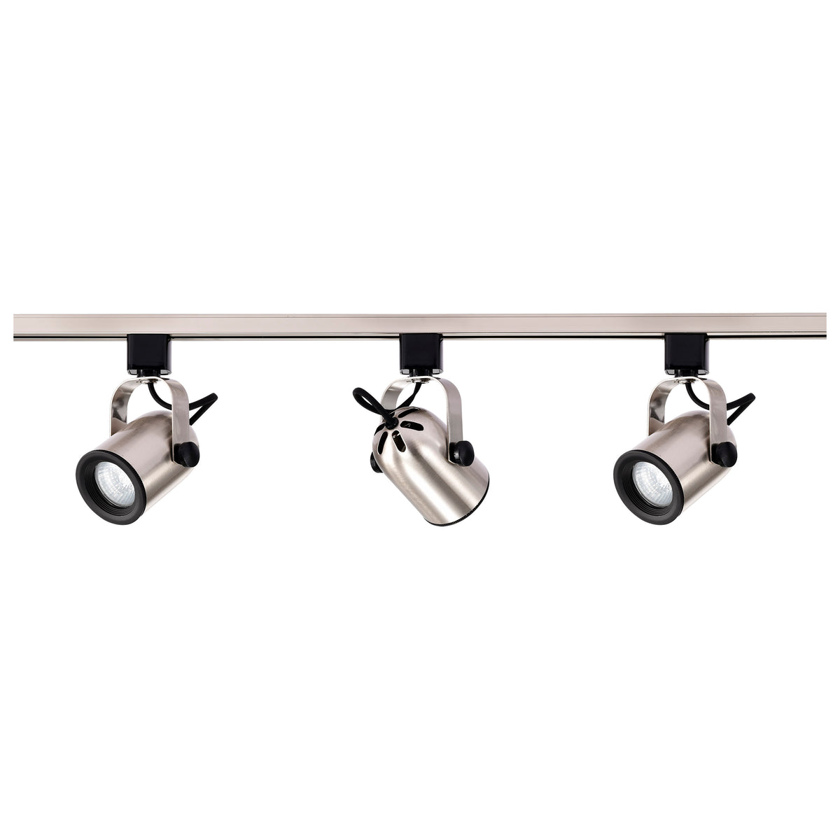 3 Light - MR16 - Round Back Track Kit - 4 foot Track - Line Voltage - Brushed Nickel - H-Style