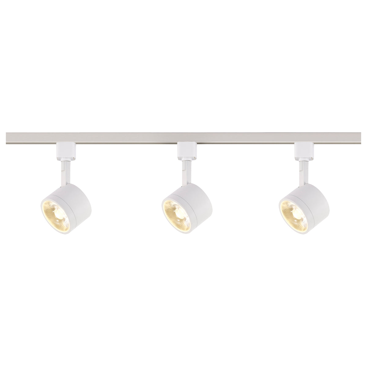 3 Light - Track Lighting Kit - 12 Watt LED per Head - 3000K - 4 foot Track - 36 degree - Round shape - White finish - H-Style