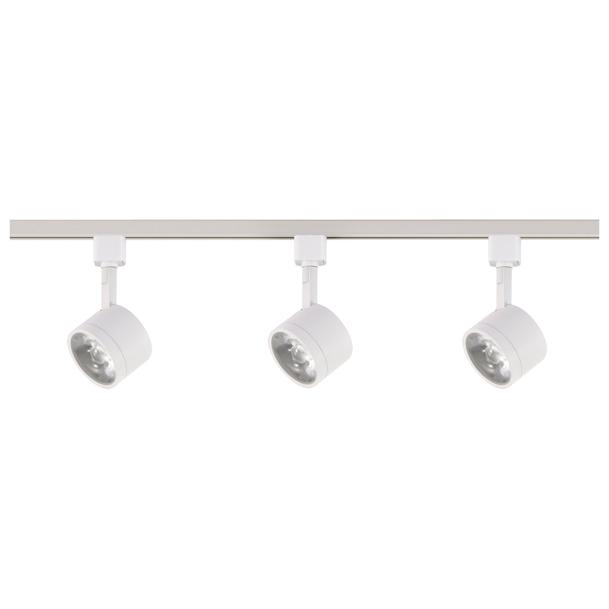 3 Light - Track Lighting Kit - 12 Watt LED per Head - 3000K - 4 foot Track - 36 degree - Round shape - White finish - H-Style