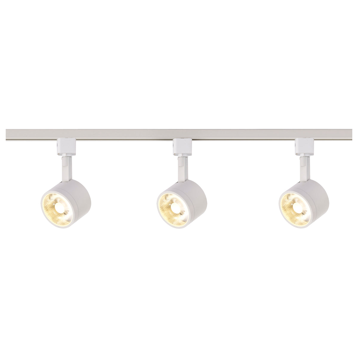3 Light - Track Lighting Kit - 12 Watt LED per Head - 3000K - 4 foot Track - 36 degree - Round shape - White finish - H-Style