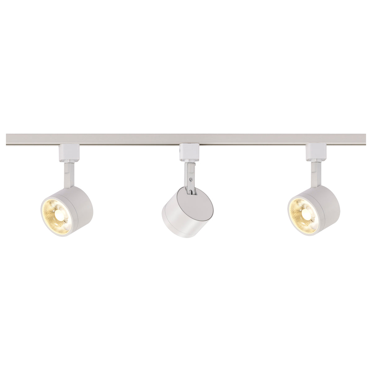 3 Light - Track Lighting Kit - 12 Watt LED per Head - 3000K - 4 foot Track - 36 degree - Round shape - White finish - H-Style