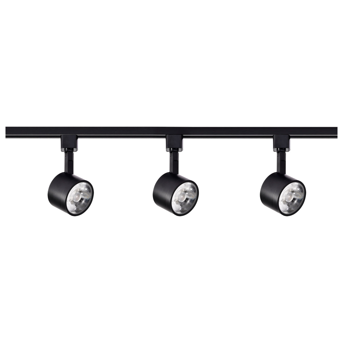 3 Light - Track Lighting Kit - 12 Watt LED per Head - 3000K - 4 foot Track - 36 degree - Round shape - Black finish - H-Style