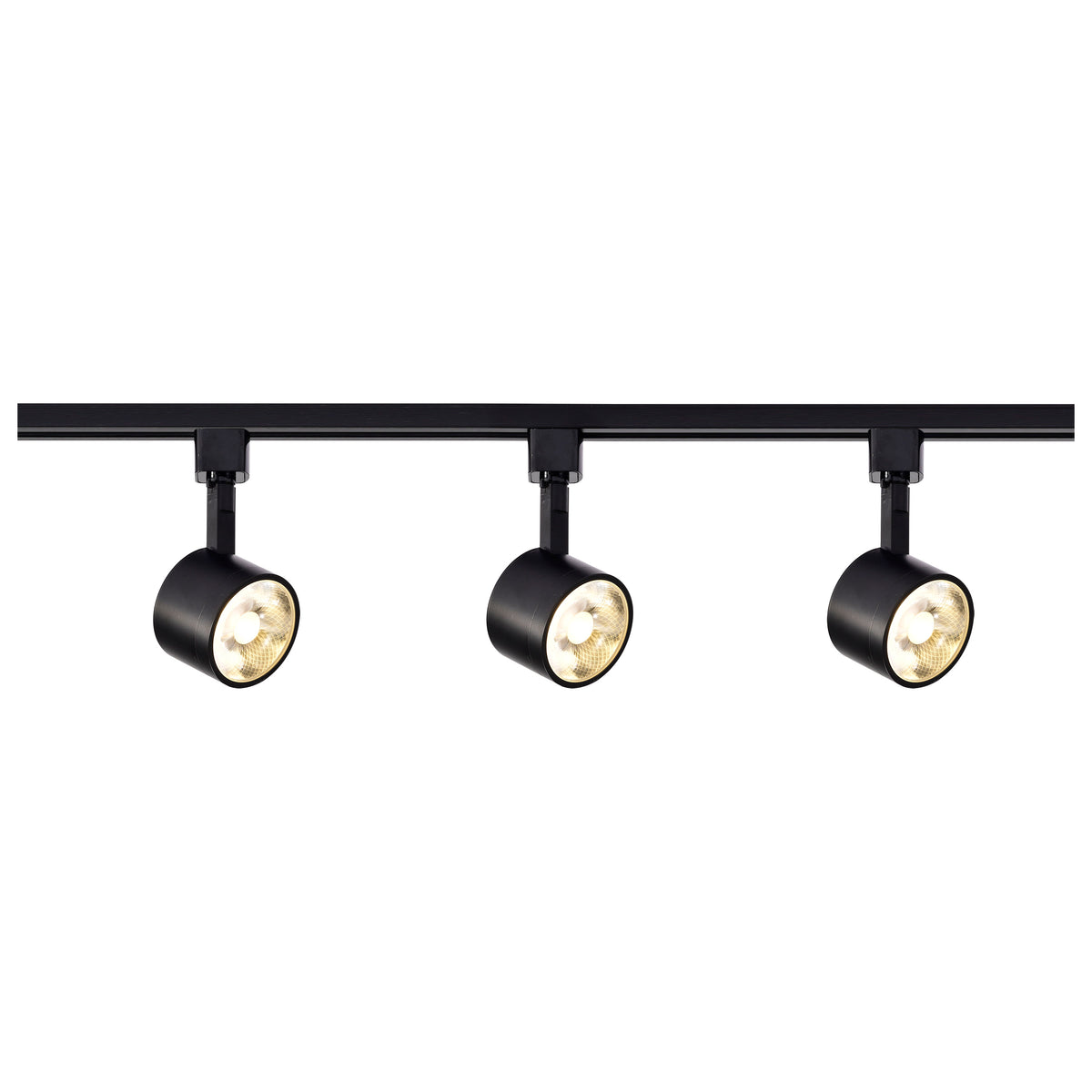 3 Light - Track Lighting Kit - 12 Watt LED per Head - 3000K - 4 foot Track - 36 degree - Round shape - Black finish - H-Style