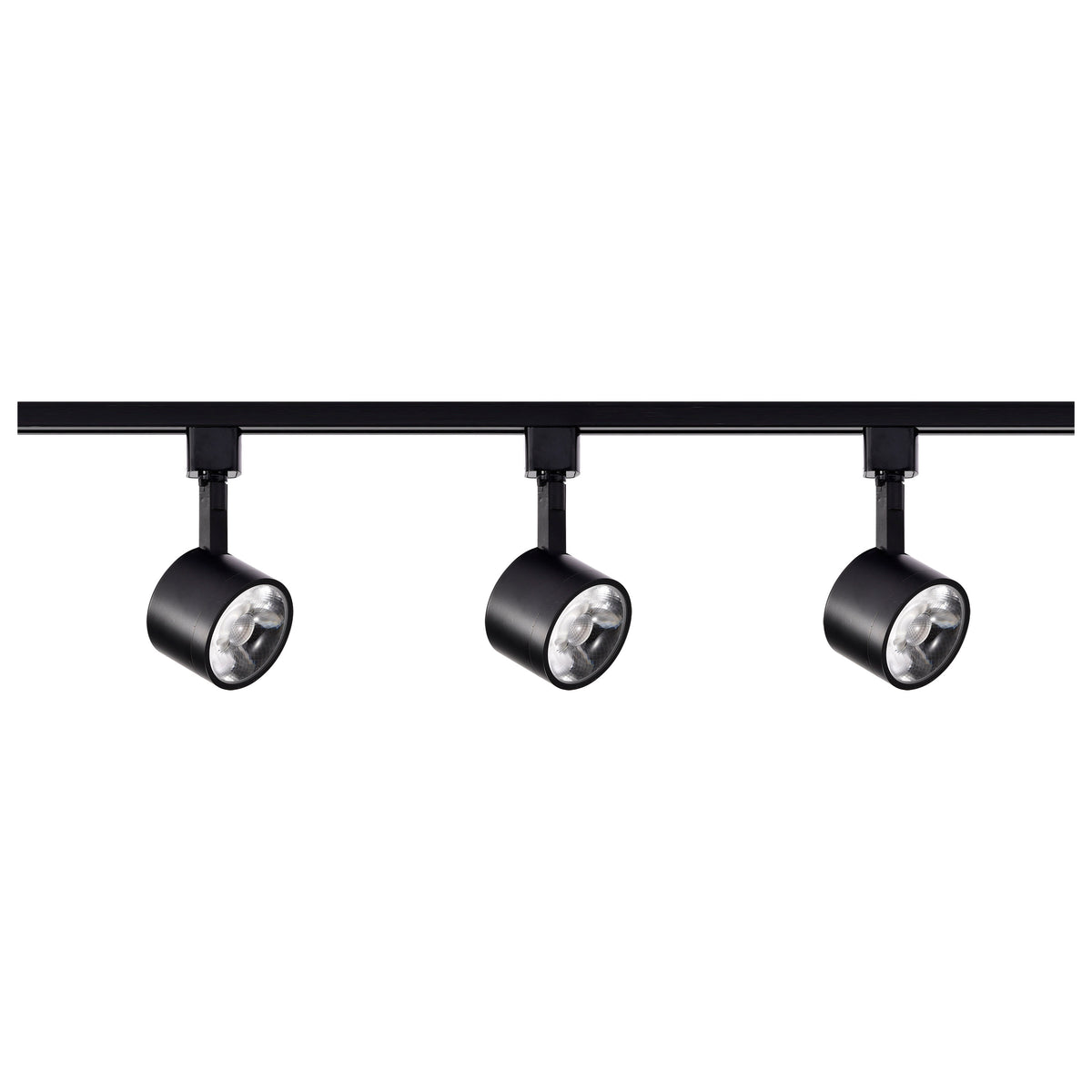 3 Light - Track Lighting Kit - 12 Watt LED per Head - 3000K - 4 foot Track - 36 degree - Round shape - Black finish - H-Style