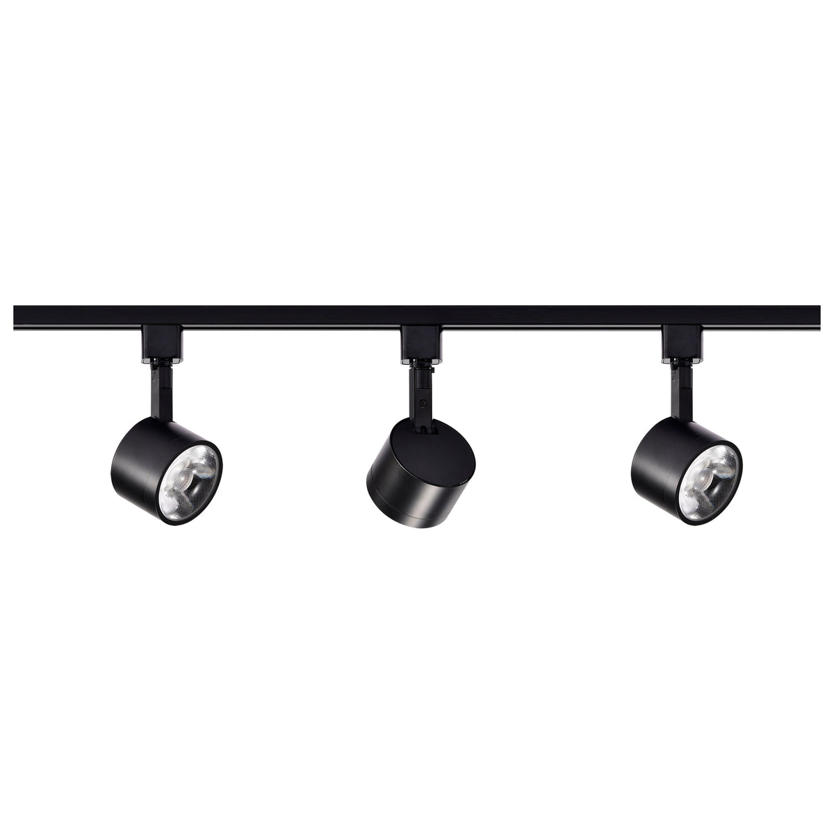 3 Light - Track Lighting Kit - 12 Watt LED per Head - 3000K - 4 foot Track - 36 degree - Round shape - Black finish - H-Style