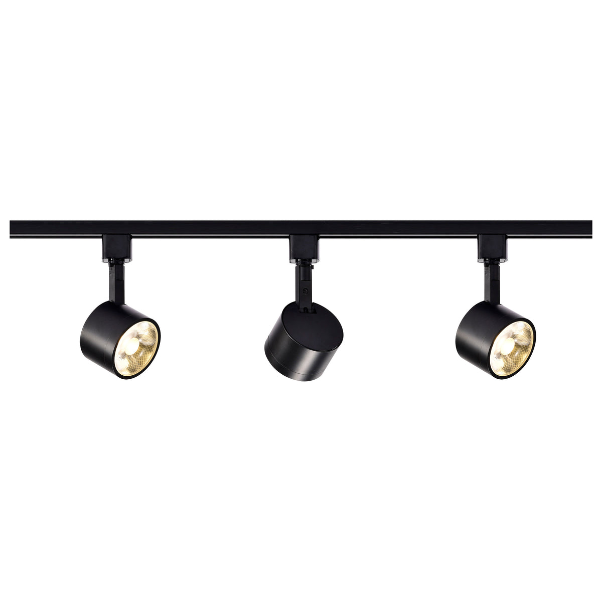 3 Light - Track Lighting Kit - 12 Watt LED per Head - 3000K - 4 foot Track - 36 degree - Round shape - Black finish - H-Style