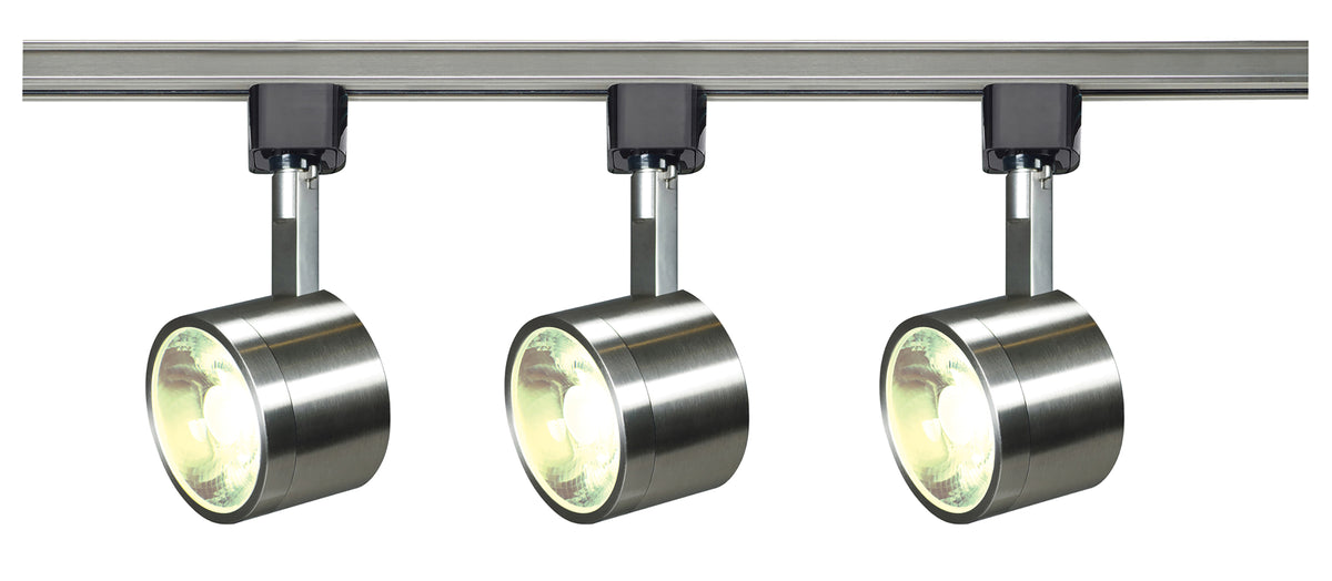 3 Light - Track Lighting Kit - 12 Watt LED per Head - 3000K - 4 foot Track - 36 degree - Round shape - Brushed Nickel finish