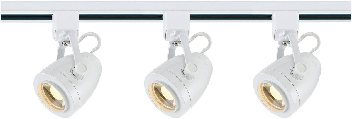 3 Light - Track Lighting Kit - 12 Watt LED per Head - 3000K - 4 foot Track - 36 degree - Pinch back shape - White finish