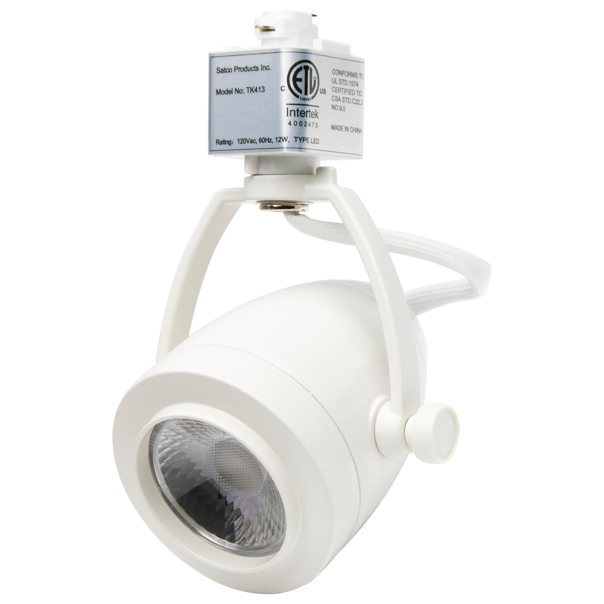 3 Light - Track Lighting Kit - 12 Watt LED per Head - 3000K - 4 foot Track - 36 degree - Pinch back shape - White finish - H-Style