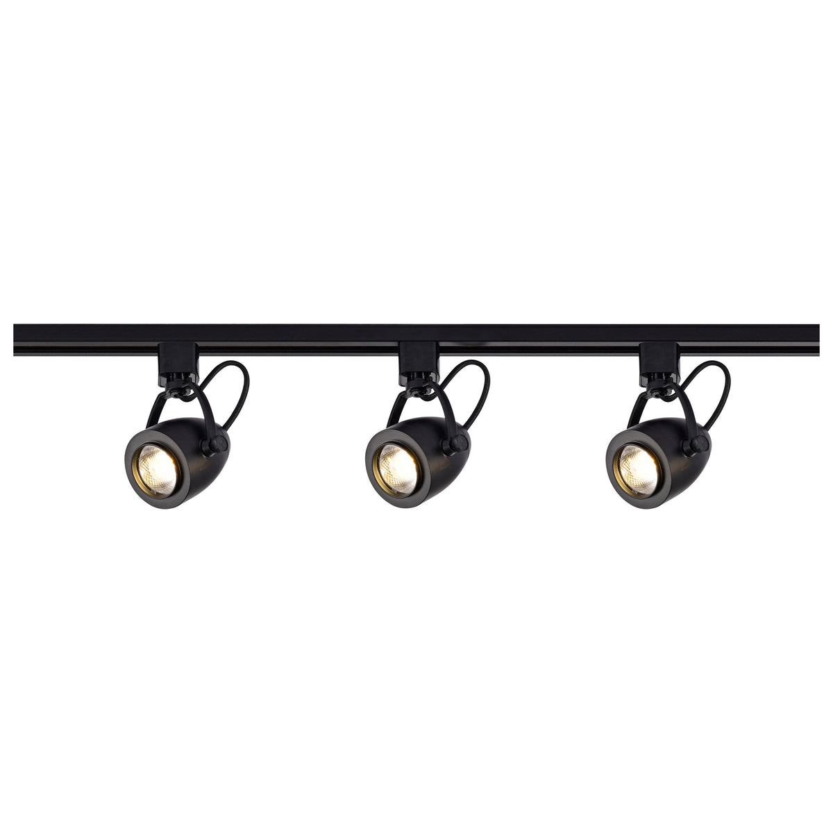 3 Light - Track Lighting Kit - 12 Watt LED per Head - 3000K - 4 foot Track - 36 degree - Pinch back - Black finish - H-Style