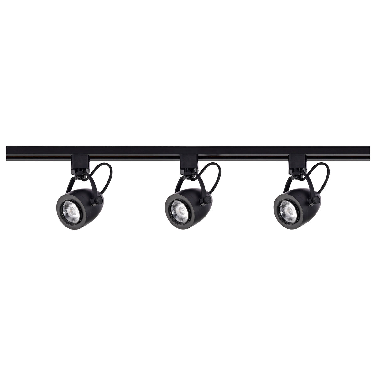 3 Light - Track Lighting Kit - 12 Watt LED per Head - 3000K - 4 foot Track - 36 degree - Pinch back - Black finish - H-Style
