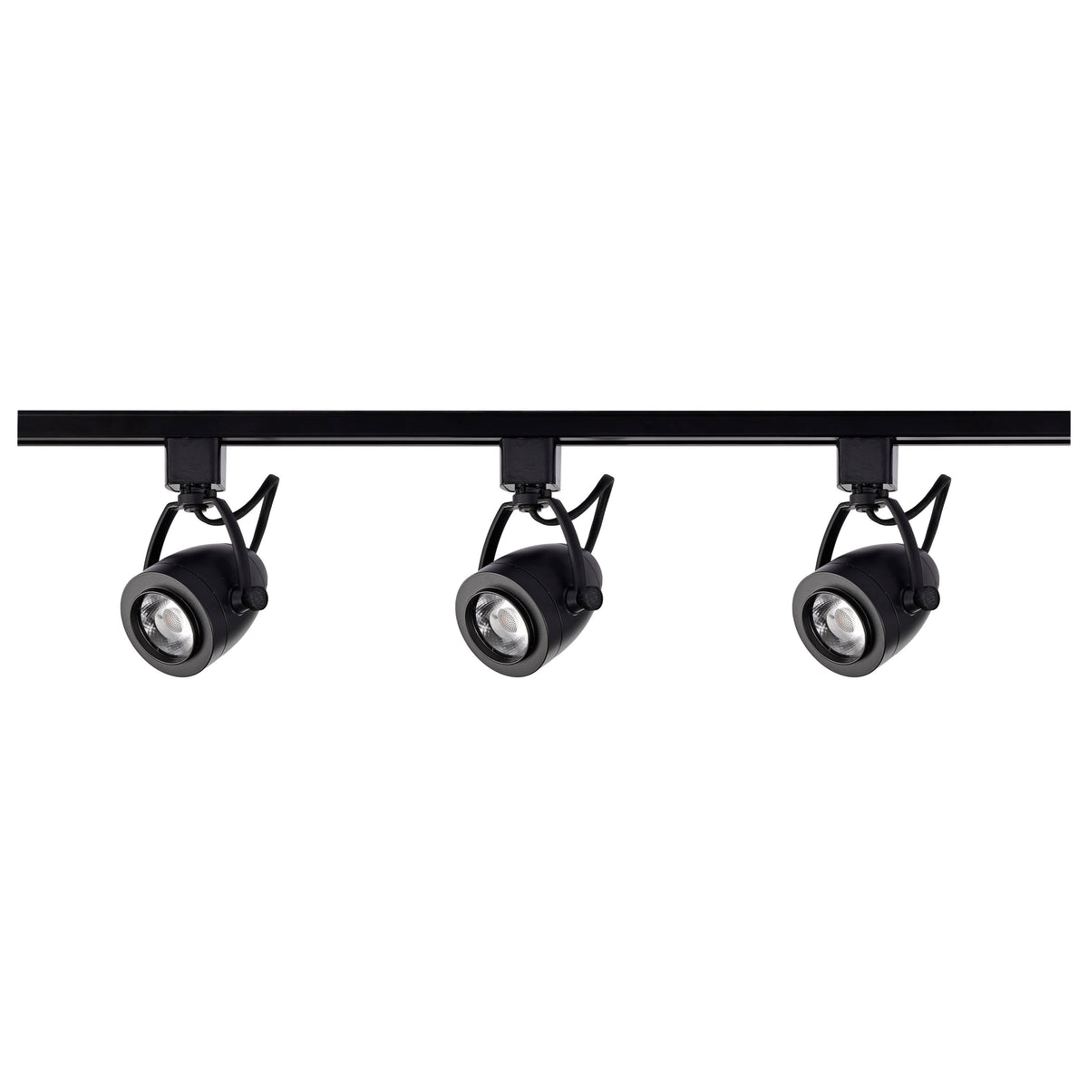 3 Light - Track Lighting Kit - 12 Watt LED per Head - 3000K - 4 foot Track - 36 degree - Pinch back - Black finish - H-Style