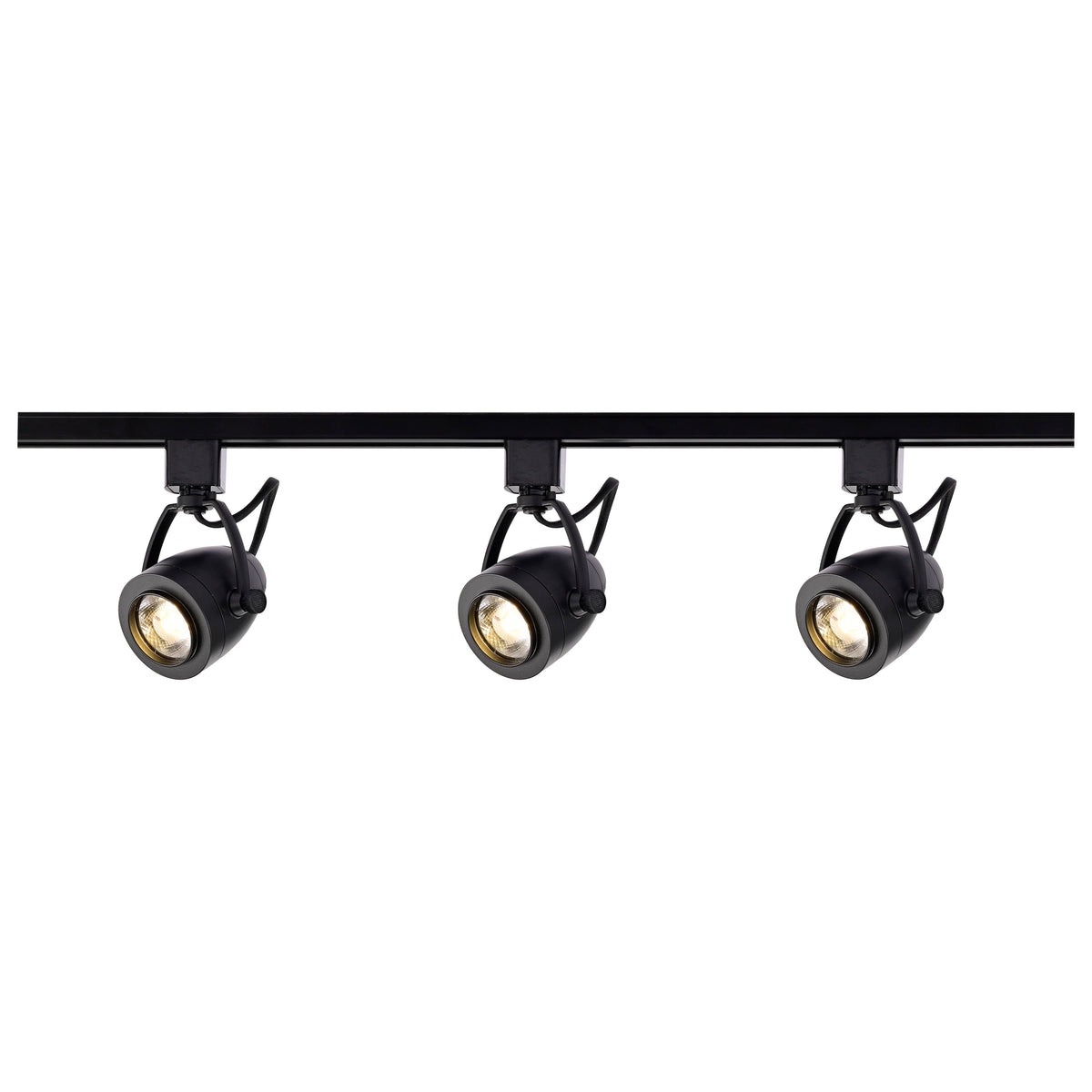 3 Light - Track Lighting Kit - 12 Watt LED per Head - 3000K - 4 foot Track - 36 degree - Pinch back - Black finish - H-Style