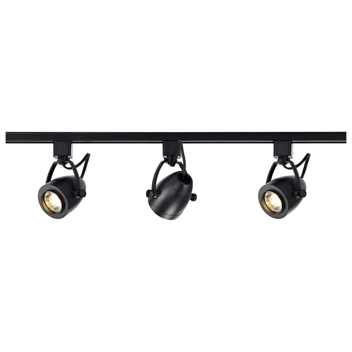 3 Light - Track Lighting Kit - 12 Watt LED per Head - 3000K - 4 foot Track - 36 degree - Pinch back - Black finish - H-Style