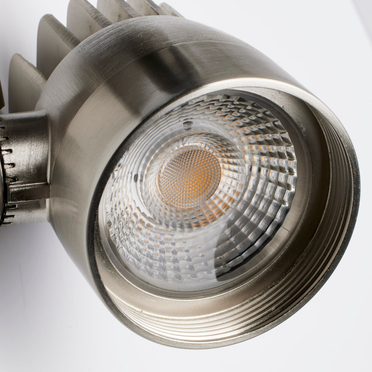 3 Light - Track Lighting Kit - 12 Watt LED per Head - 3000K - 4 foot Track - 36 degree - Round shape with angle arm - Brushed Nickel finish - H-Style