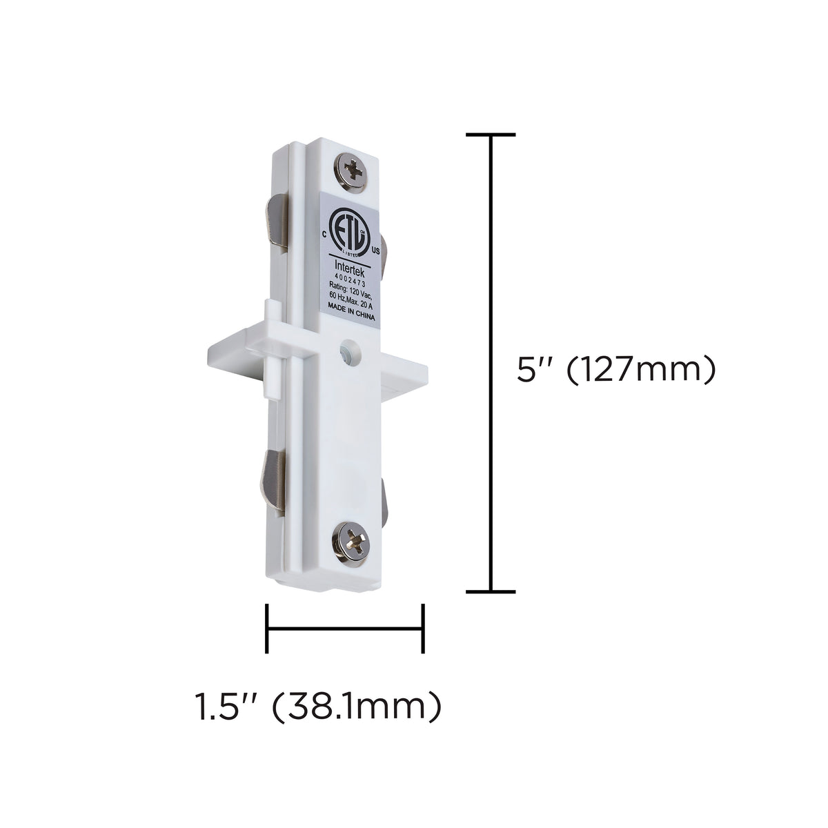 Mini Straight Connector - I-Joiner - White Finish - H-Style