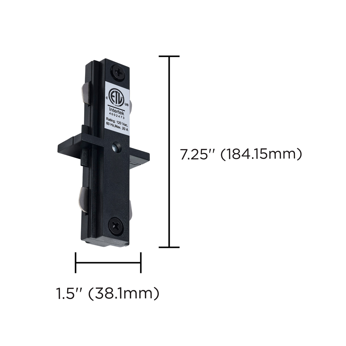 Mini Straight Connector - I-Joiner - Black Finish - H-Style
