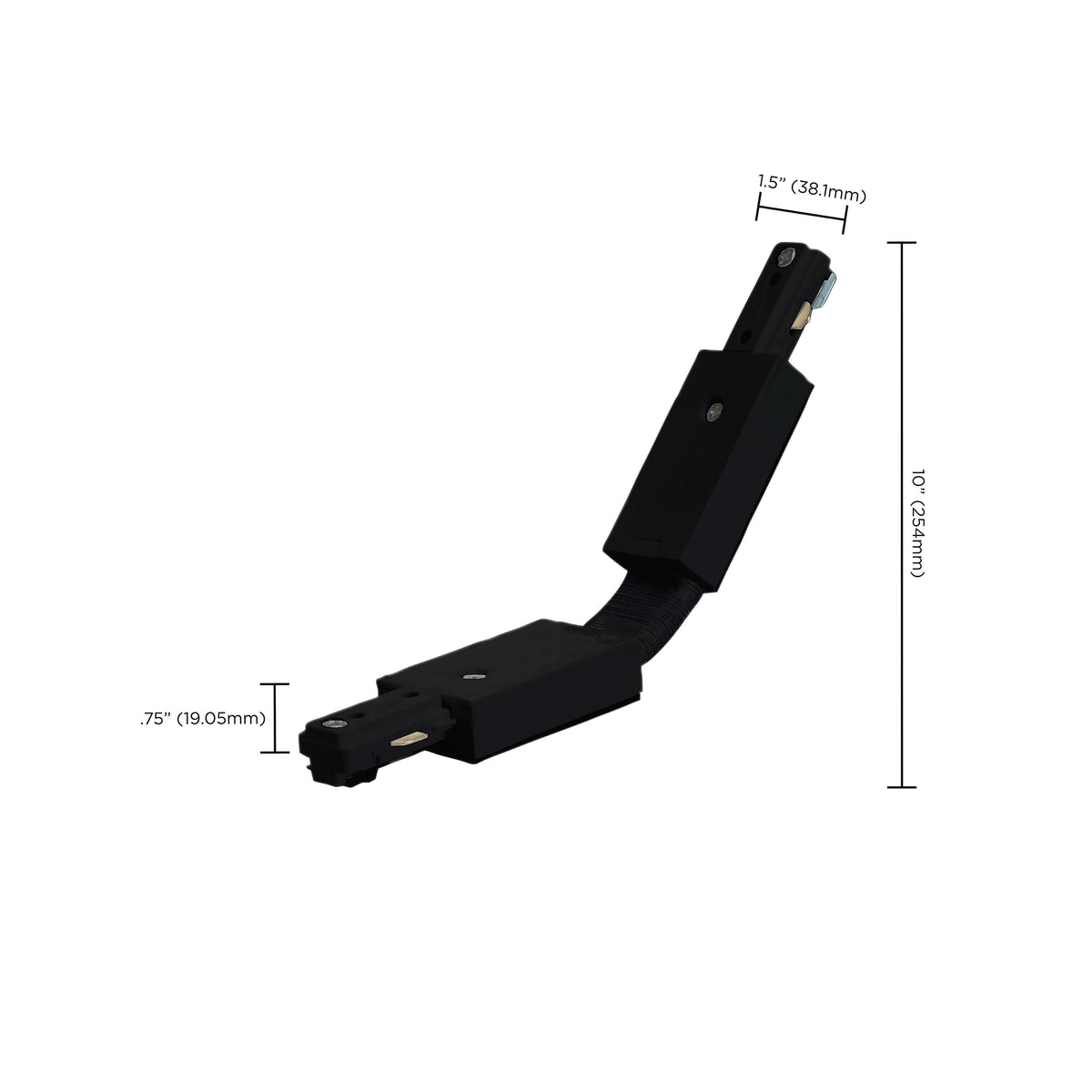 Flexible L-Connector - Black Finish - H-Style