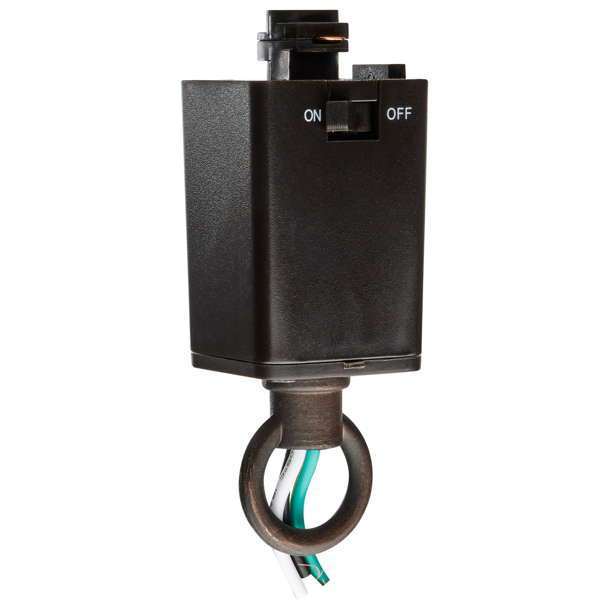 Pendant Loop Track Adapter - Brown Finish - H-Style bulb or fixture view