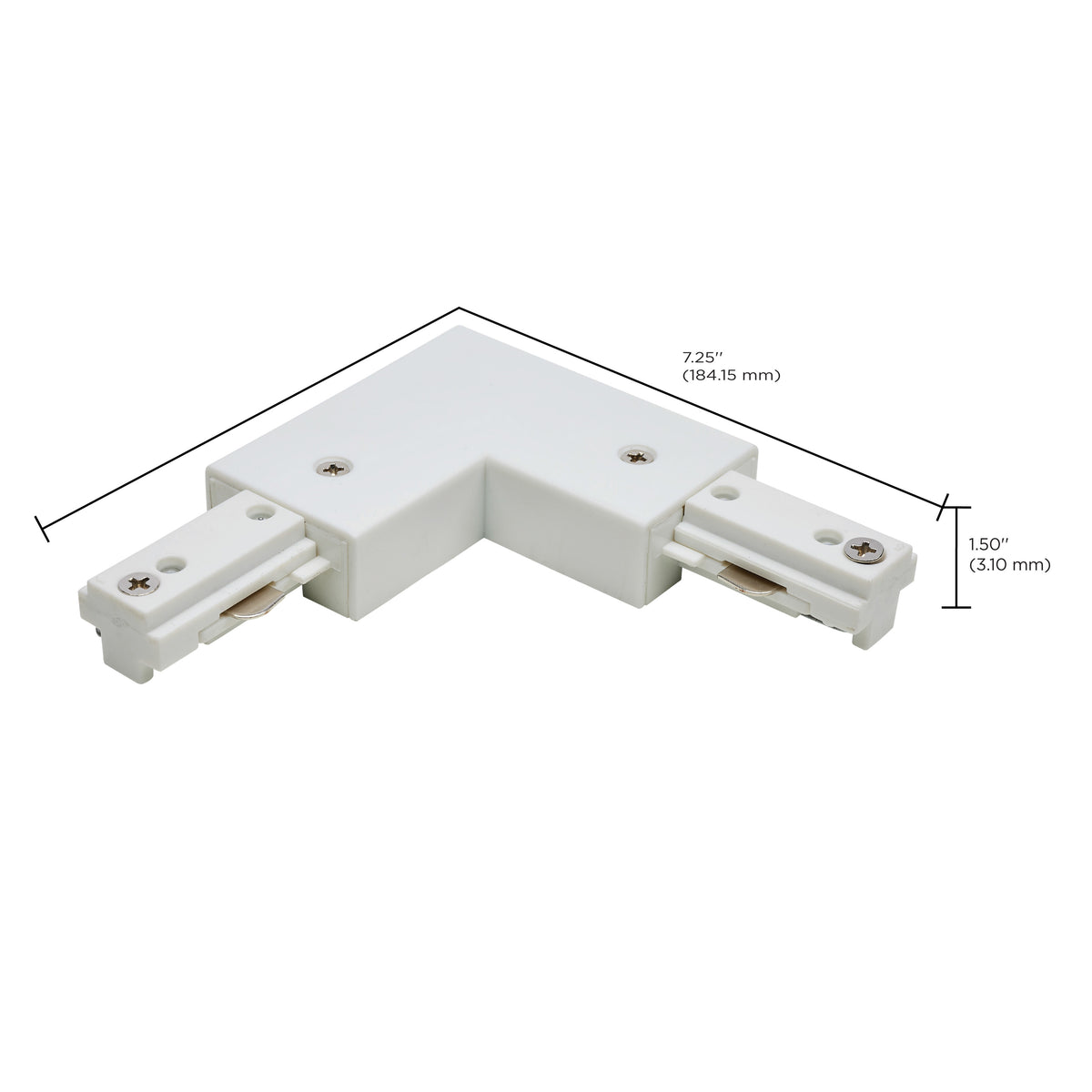 L Connector - Reverse Polarity - White Finish - H-Style