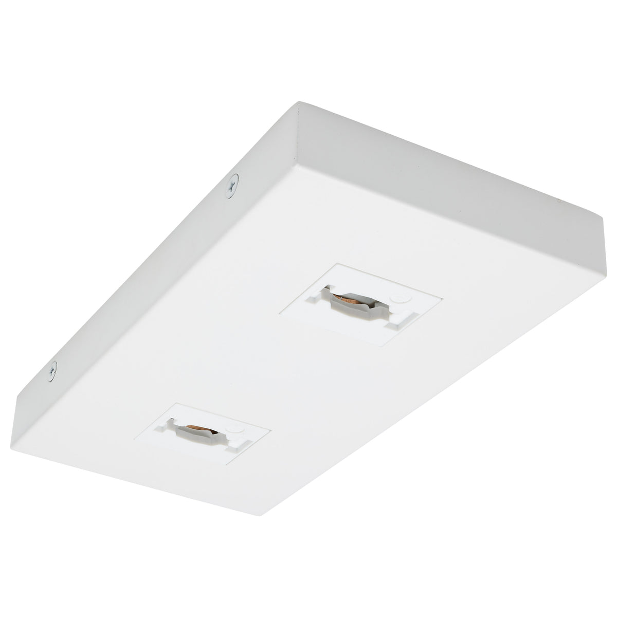 Double Monopoint Adapter - Rectangular - White Finish - H-Style bulb or fixture view