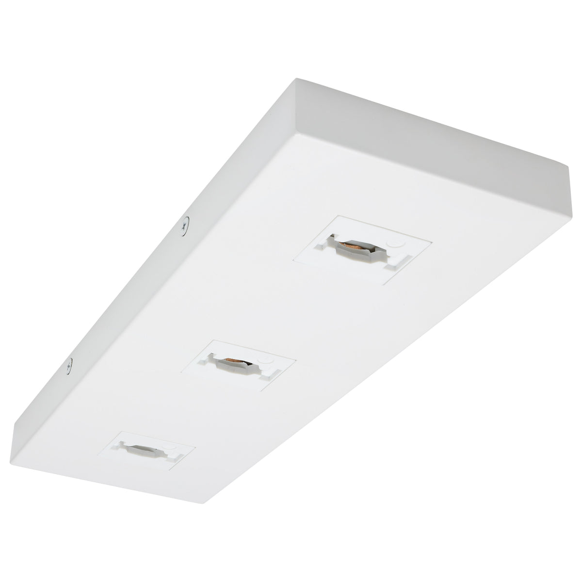 Triple Monopoint Adapter - Rectangular - White Finish - H-Style for ceiling fixtures and commercial spaces