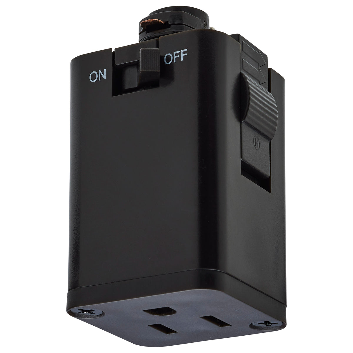 Outlet Track Adapter - Brown Finish - H-Style bulb or fixture view