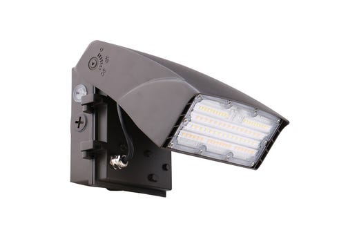 Adjustable Wallpack, Field Selectable Watts 15W-20W-30W and Color Selectable 3000K-4000K-5000K, 120-277VAC, Photocell-Enable/Disable