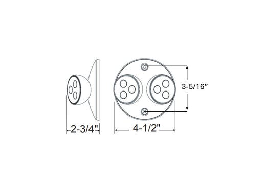 Emergence LED Double Remote Round Head Indoor - Black