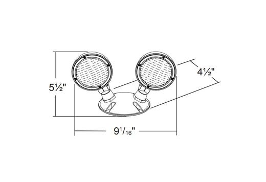 Emergence LED Double Remote Round Head Outdoor - Black