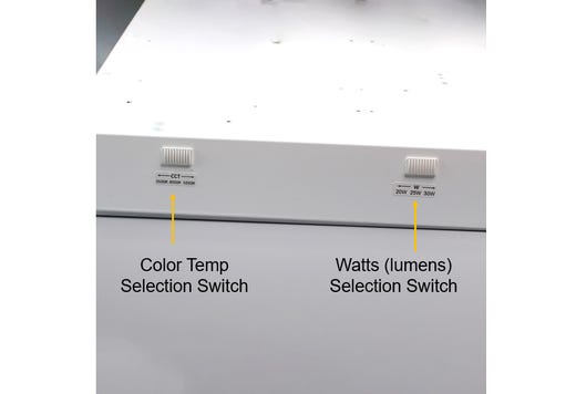 LED 2x2 Center Basket Troffer Controls Ready 3.5mm Receptacle Lumen & Color Selectable (2500-4000Lum 20-25-30W 3500K-4000K-5000K) UNV 120-277V 0-10V Dimmable
